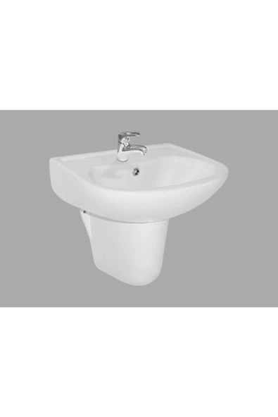 Ece Banyo Ece Tek Parça Lavabo 41x51 (Batarya Delikli) (10Tp70050Ec-Dl) + Yarım Ayak Beraber ürün görseli 1