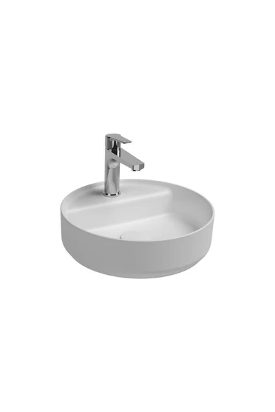 İsvea Isvea Infinity Batarya Delikli Tezgah Üzeri Lavabo 42Cm Mat Beyaz ürün görseli 1