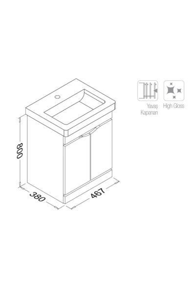 İsvea Isvea Neo 50 Cm Lavabo Dolabı - Resim 2
