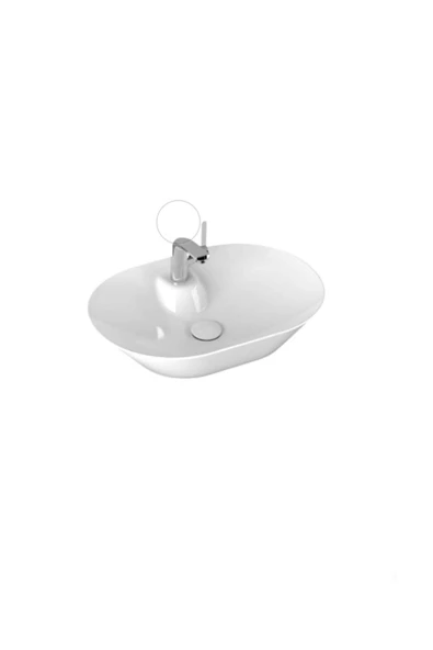 İsvea Sistema Y Soft Tezgah Üzeri Lavabo 60 Cm Beyaz Extra Dekorsuz Delikli 10Sy51060 ürün görseli 1
