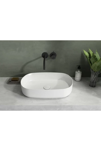 İsvea Isvea İnfinity Tezgah Üstü Lavabo 55 Cm Beyaz 10Nf65055 ürün görseli 1