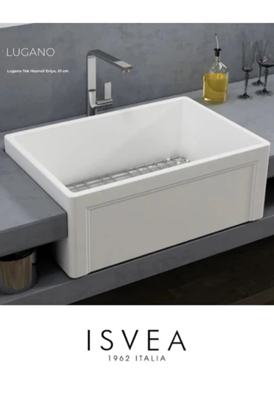 İsvea Lugano Tek Hazneli Seramik Mutfak Ve Banyo Eviyesi, 76 Cm 10Lgs9176 ürün görseli 1