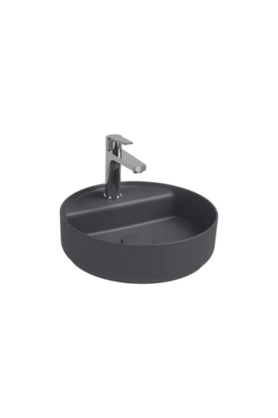 İsvea Isvea Infinity Batarya Delikli Tezgah Üzeri Lavabo 42Cm Antrasit ürün görseli 1