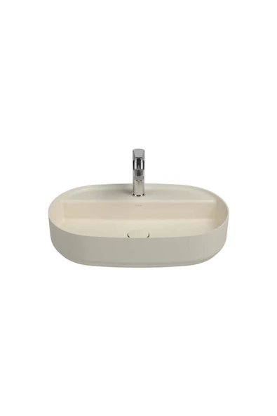 İsvea Isvea Infinity Batarya Delikli Tezgah Üzeri Lavabo 60Cm Fil Dişi ürün görseli 1