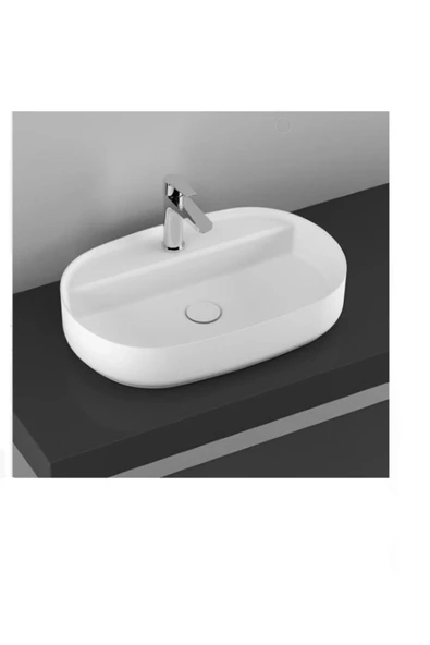 İsvea Infinity Batarya Delikli Tezgah Üzeri Lavabo 60 Cm Beyaz Extra Dekorsuz Delikli 10Nf65060 ürün görseli 1