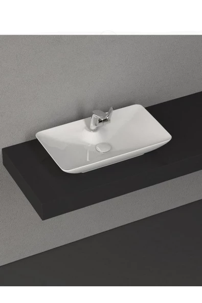 İsvea Sistema Y Clear Tezgah Üzeri Lavabo 65 Cm Beyaz Extra Dekorsuz Delikli 10Sy50065 ürün görseli 1