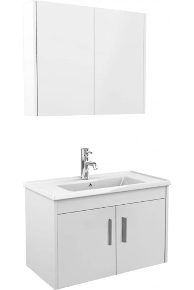Ece Banyo Gama 80 Cm Banyo Dolabı - Beyaz - Resim 2