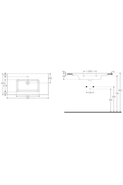 İsvea Sistemat Flat Lavabo 91 Cm - Resim 2