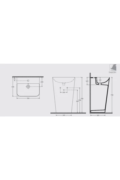 İsvea Isvea Sott'Aqua 50 Cm Monoblok Lavabo – Mint - Resim 2
