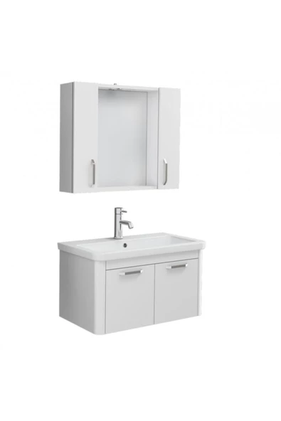 Ece Banyo Note Smart 80 Cm Banyo Dolabı - Beyaz - Resim 2