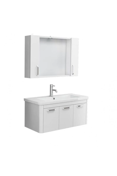 Ece Banyo Note Smart 100 Cm Banyo Dolabı - Beyaz - Resim 2