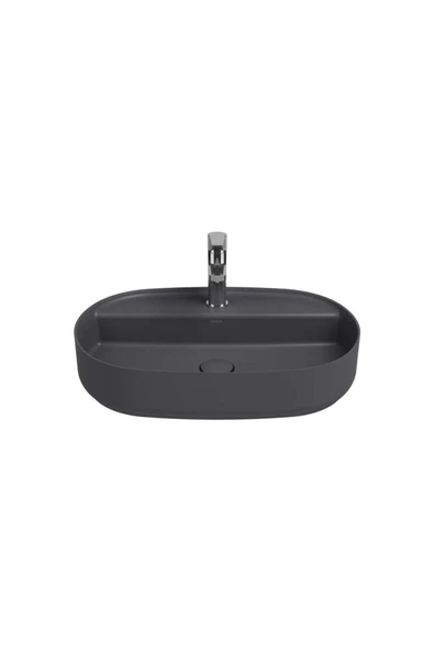 İsvea Isvea Infinity Batarya Delikli Tezgah Üzeri Lavabo 60Cm Antrasit ürün görseli 1
