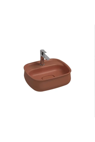 İsvea Isvea Fluido Tezgah Üzeri Çanak Lavabo 47Cm Bas-Aç Set Terracotta ürün görseli 1
