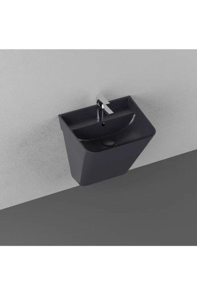 İsvea Isvea Sott'Aqua 50 Cm Asma Monoblok Lavabo - Siyah ürün görseli 1