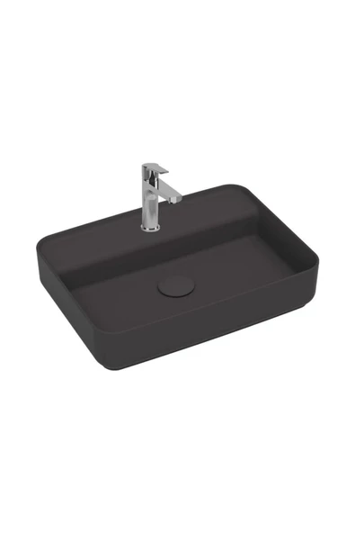 İsvea Isvea Infinity Tezgah Üzeri Lavabo 55Cm Antrasit ürün görseli 1
