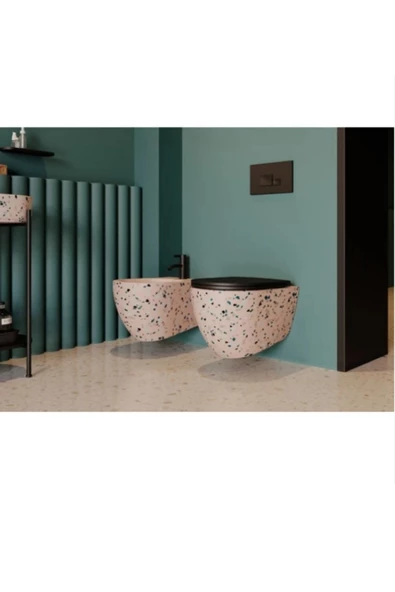 İsvea Infinity Clearim Plus Asma Klozet Somon Extra Terazzo Delikli 10Nf02001 ürün görseli 1