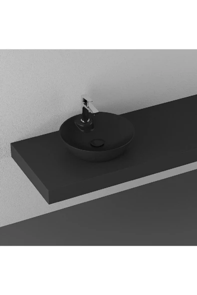 İsvea Sistemay Soft Tezgahüstü Lavabo 45 Cm Siyah ürün görseli 1