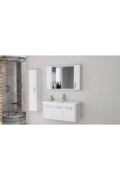 Ece Banyo Note Smart 100 Cm Banyo Dolabı - Beyaz - Resim 4