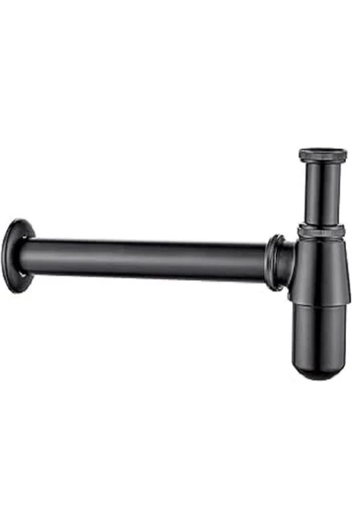 İsvea Metal Taslı Mat Siyah Lavabo Sifonu Ve Mat Siyah Seramik Basaç Sifon Kapağı ürün görseli 1