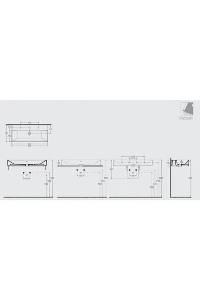 İsvea Sistema Z Frame 90 Cm Lavabo - Resim 2