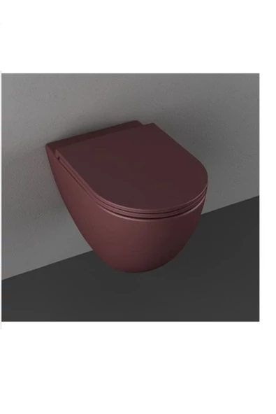 İsvea Infinity Clearim Plus Kanalsız Asma Klozet RUSTİK BORDO ve Yavaş Kapanır Kapak ürün görseli 1