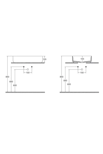 İsvea Isvea Infinity Tezgah Üzeri Lavabo 55Cm Antrasit - Resim 3