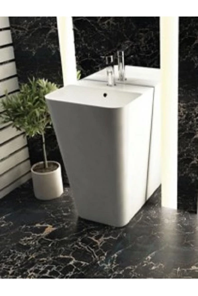 İsvea Sott Aqua Monoblok Lavabo -Beyaz 50X42X84 ürün görseli 1
