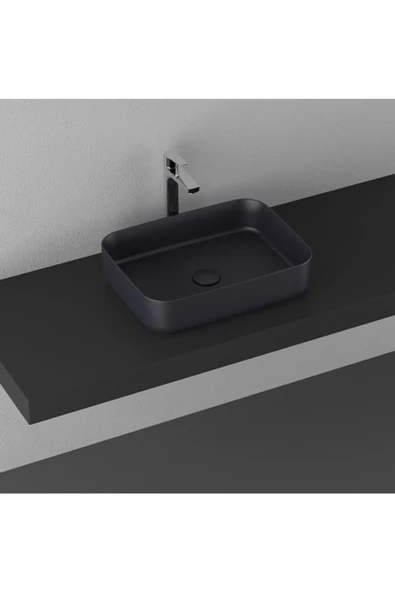 İsvea Isvea Infinity 50 Cm Tezgahüstü Lavabo-Antrasit ürün görseli 1
