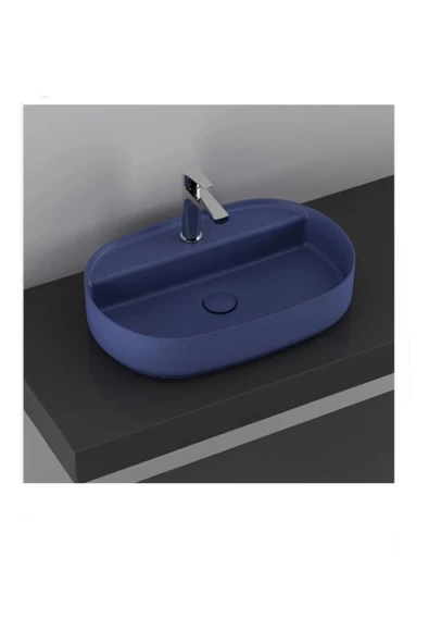 İsvea Infinity Batarya Delikli Tezgah Üstü 60 Cm Lavabo Mavi Extra 10Nf65060 ürün görseli 1