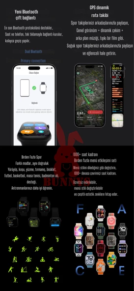 Taş Akıllı Saat Watch 10 Mini Kordon Hediyeli AMOLED EKRAN 41MM - Resim 4