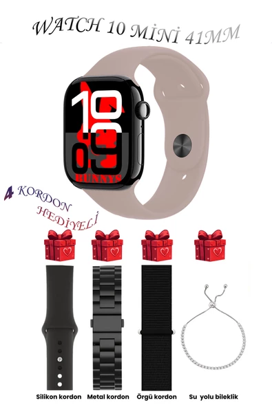 Samsung Galaxy Z Fold4 Uyumlu Gül Akıllı Saat Watch 10 Mini Kordon Hediyeli AMOLED EKRAN 41MM ürün görseli 1