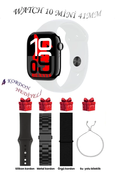 Huawei Uyumlu Beyaz Akıllı Saat Watch 10 Mini Kordon Hediyeli AMOLED EKRAN 41MM ürün görseli 1