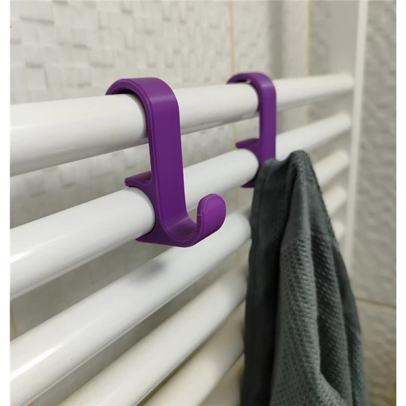 Havlupan Askısı Havlu Askılık 4 Adet Mor ürün görseli 1