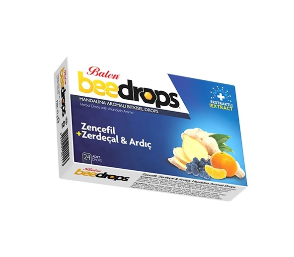 Balen Beedrops Zencefil+Zerdeçal-Ardıç Mandalina Aromalı Drops 24 Adet ürün görseli 1