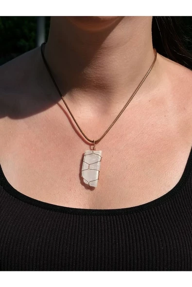 Doğal Taş Ham Işlenmemiş Selenit Doğal Taş Kolye 2,3,4,5 gr ürün görseli 1