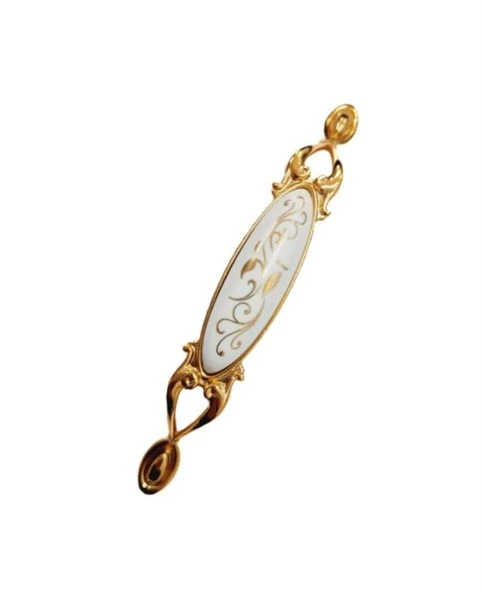 MİRAY 96 mm Metal Gold  porselen sarmasık  desenli / 5 ADET ürün görseli 1