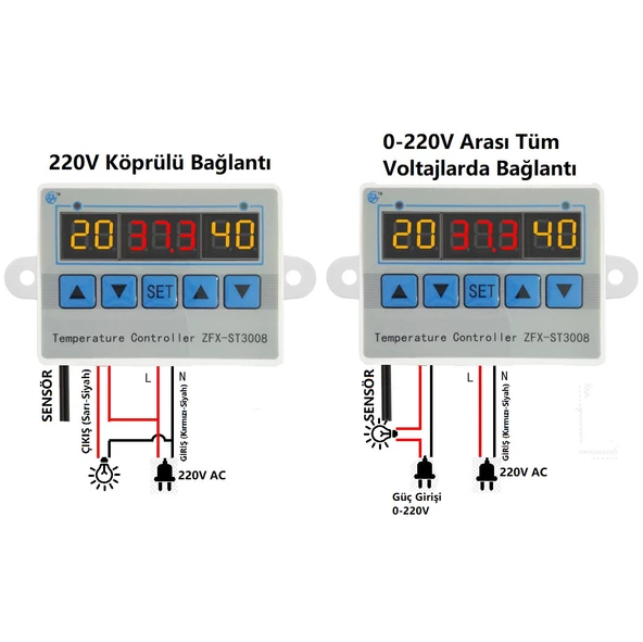YATE10 ST3008 220V 10A Termostat/ Timer Kontrolörü - Resim 2