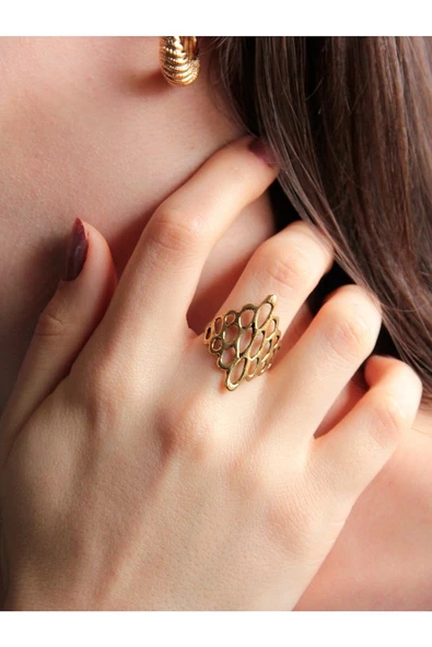 Trend Oval Antik Eskitme Ayarlanabilir Yüzük euy1218 ürün görseli 1