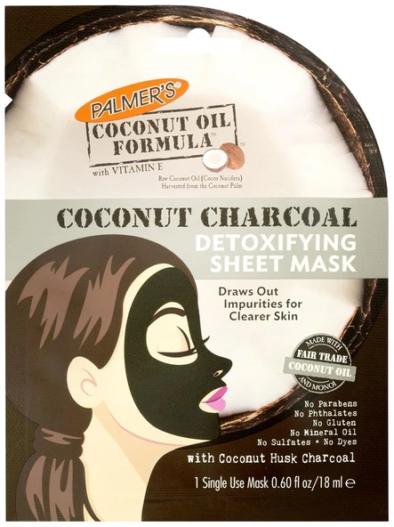 Palmer's Coconut Charcoal Detoxifying Sheet Mask 18 ml ürün görseli 1