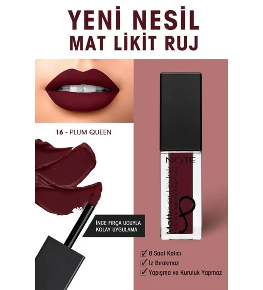 Note Mattever Lip-Ink Ruj 16 ürün görseli 1