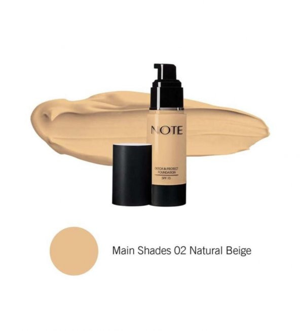 Note Detox & Protect Fondöten Spf 15 -02 Natural Beige 35 Ml ürün görseli 1