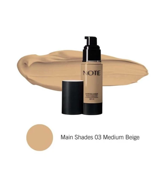 Note Mattifying Extreme Wear SPF 15 Fondöten 03 Medium ürün görseli 1