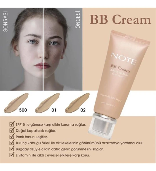 Note BB Cream Spf 15/ 02 -35 ml ürün görseli 1