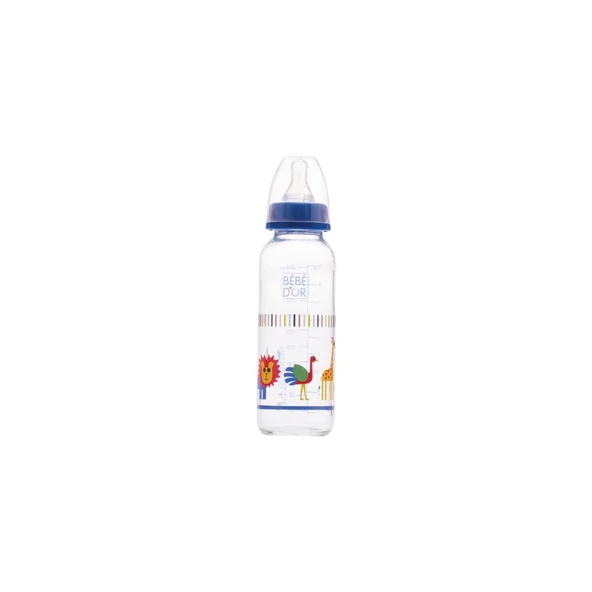 Desenli Cam Biberon 3+Ay 250 ml. Mavi ürün görseli 1
