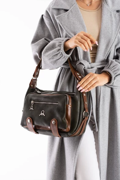 Kadın Postacı Çanta Çapraz Askılı Vegan Deri Omuz Çantası 32*22 Cm Suni Deri Mega Bag ürün görseli 1