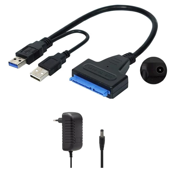 USB 3.0 2.5 3.5 İnç Sata SSD HDD Hard Disk Çevirici Dönüştürücü + Adaptör ürün görseli 1