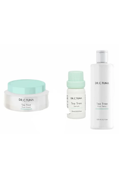 FARMASİ Dr.Cevdet Tuna Çay Ağacı Yağı Yüz Kremi + Çay Ağacı Yağı Tonik + Çay Ağacı Yağı Serum ürün görseli 1