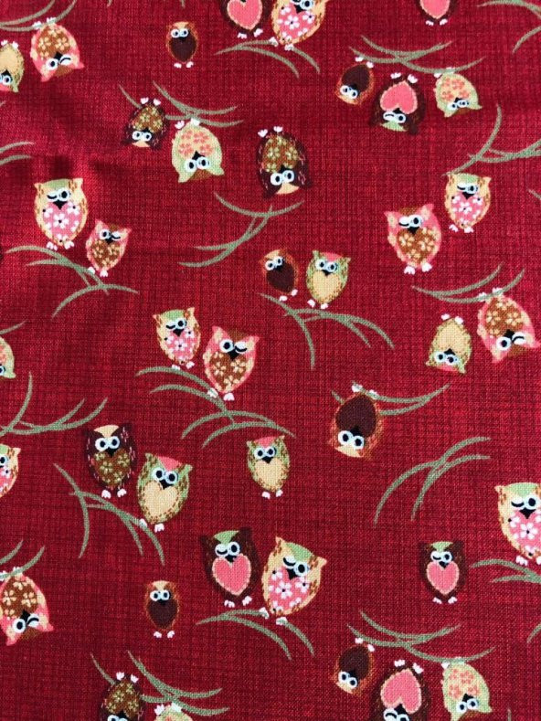 Patchwork Kumaşı - Baykuş Desenli KM28 - Resim 2