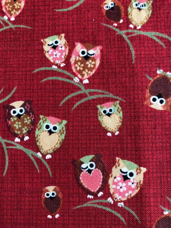 Patchwork Kumaşı - Baykuş Desenli KM28 - Resim 3