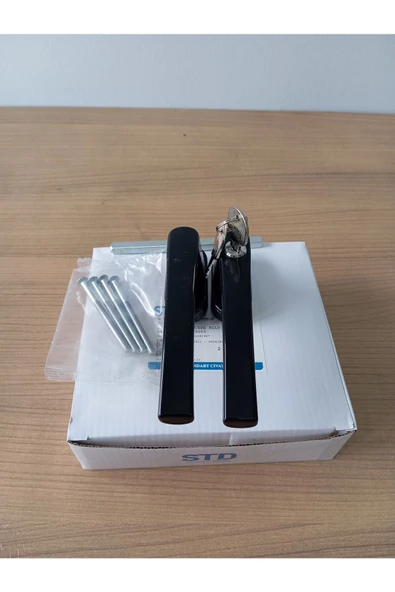 Std Pimapen Çiftli Kilitli Anahtarlı Siyah Kapı Kolu ürün görseli 1
